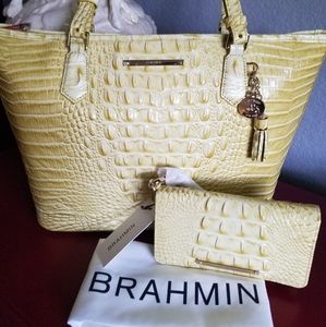 Brahmin Lemonade Medium Asher &  Wallet Set